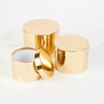 Metallic Gold Round Lined Hat Boxes - Set of 3