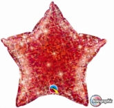 Jewel Red 20" Holographic Star Foil Balloon Pkgd