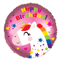 Happy Birthday Unicorn Satin Luxe 18" Foil Balloon
