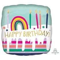 Frosted Cake Birthday 18" Square Foil Balloon