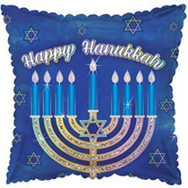Happy Hanukkah Glittered Menorah 17" Foil Balloon