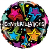 18" Congratulations Stars Foil Balloon