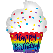 Happy BIrthday Rainbow Cupcake Stazndard Foil