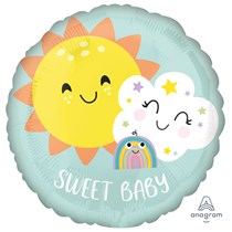 Sweet Baby Rainbow 18" Round Foil Balloon