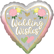 Wedding Wishes Ombre 18" Heart Foil Balloon