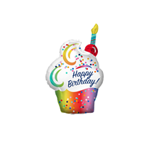 Rainbow Ombre Cupcake 14" Mini Shape Foil Balloon