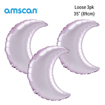 Satin Luxe Pastel Pink Crescent 35" Foil Balloons 3pk