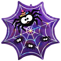 Halloween Iridescent Spider Web Supershape Foil Balloon