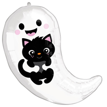 Halloween Ghost & Kitten Standard Foil Balloon