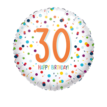 30th Birthday Confetti 18" Foil Balloon