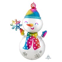 Christmas Satin Infused Snowman Multi Foil Balloon