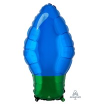 Blue Christmas Light Bulb XL Junior Shape Foil Balloon