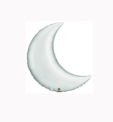 Silver 9" Crescent Moon Foil Balloon - Air Fill