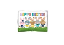 Happy Easter Bunnies Foil Balloon