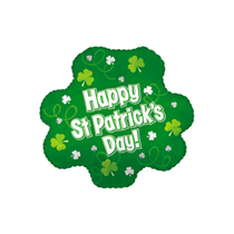 Happy St. Patrick's Day Shamrock 12" Minishape Foil Balloon
