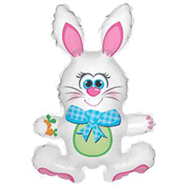 Easter Bunny With Bow 12" Air Fill Foil Balloon