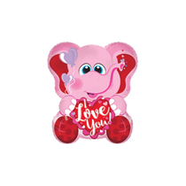 Valentine Love You Pink Elephant 10" Mini Foil Balloon