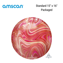Red and Pink Marblez Orbz Foil Balloon