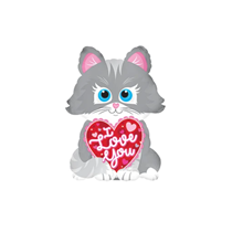 Valentine Love You Cat 10" Mini Shape Foil Balloon