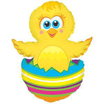 Little Easter Chick In Egg 12" Air Fill Foil Balloon