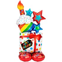 AirLoonz Birthday Present Cake Stack 55" Foil Balloon