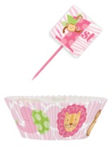1st Birthday Pink Safari Cupcake Kit