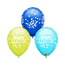Birthday Confetti Dots 11" Latex Balloons 25pk