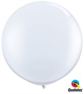 White Round 3ft Latex Balloons 2pk
