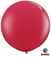 Ruby Red Round 3ft Latex Balloons 2pk