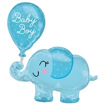 Baby Boy Elephant 29" Supershape Foil Balloon