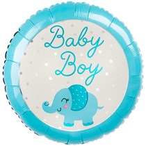 Baby Boy Elephant 18" Round Foil Balloon