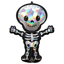Halloween Iridescent Skeleton Supershape Foil Balloon