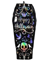 Halloween Iridescent Coffin Supershape Foil Balloon