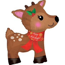 Christmas Happy Holidays Reindeer 36" Foil Balloon (Loose)