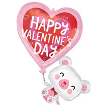 Floating Valentine's Bear 31" SuperShape Foil Balloon