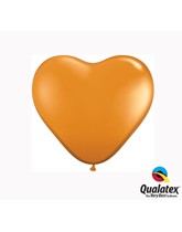 6" Mandarin Orange Latex Heart Balloons 100pk
