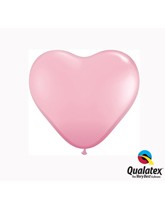 Qualatex 6" Pink Latex Heart Balloons 100pk