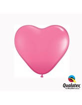 Qualatex 6" Rose Latex Heart Balloons 100pk