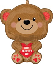 Valentine's Day Cuddly Bear Foil Balloon