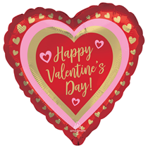 Golden Hearts Happy Valentine's Day 18" Foil Balloon