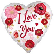 I Love You Flowers 18" Satin Luxe Foil Balloon
