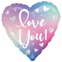 Love You Filtered Ombre 18" Heart Foil Balloon