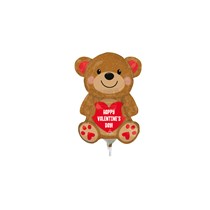 Valentine's Day Cuddly Bear Mini Shape Foil Balloon