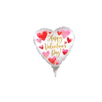 Valentine's Day Watercolour Mini 9" Satin Luxe Foil Balloon