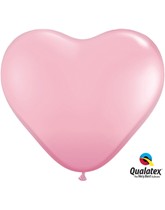 Qualatex 11" Pink Latex Heart Balloons 100pk