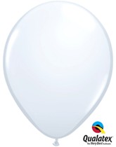 Qualatex Standard 11" White Latex Balloons 100pk