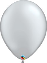 Qualatex 16" Silver Round Latex Balloons 50pk