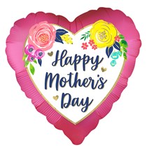 Floral Pink Mother's Day 18" Satin Luxe Foil Balloon