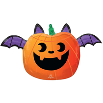 Halloween Fun & Spooky Pumpkin Bat 26" Foil Balloon