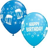 Happy Birthday Beer Mugs 11" Latex Balloons 25pk